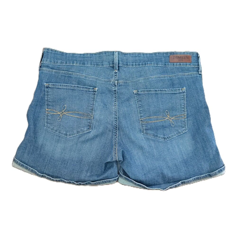 Denizen Levi’s Women’s Denim Shorts Size 18 Blue Mid Rise Stretch Cuffed - Picture 3 of 5
